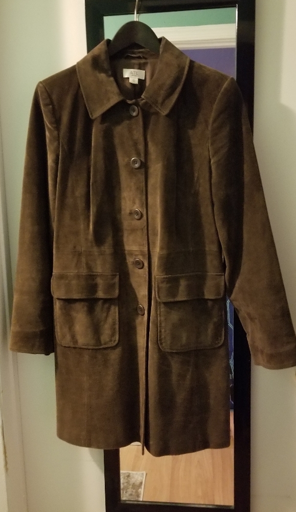 Suede trench coat
